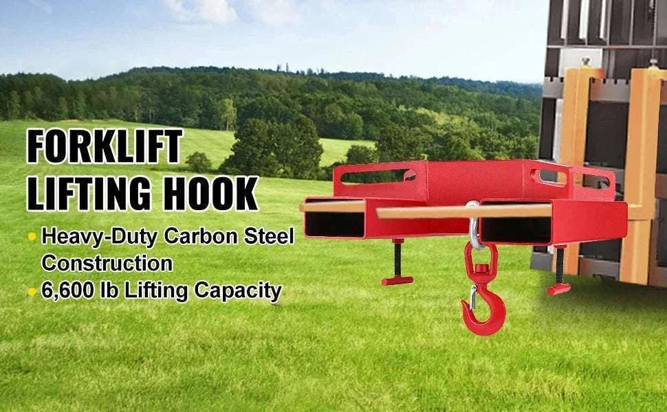 Forklift Lifting Hook 3 Ton (6600 lbs) Swivel Hoist Attachment-spain