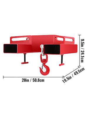 Forklift Lifting Hook 3 Ton (6600 lbs) Swivel Hoist Attachment-spain