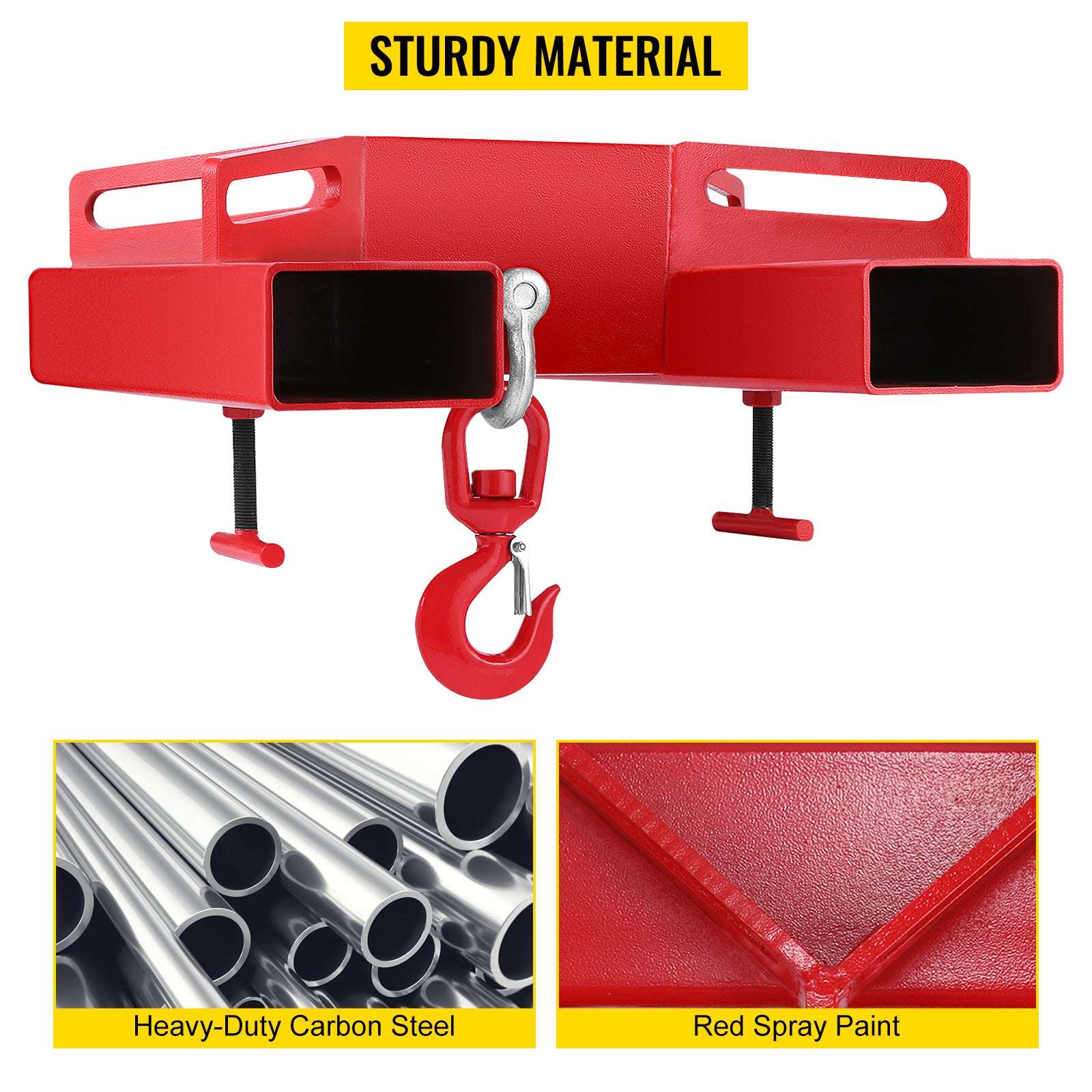Forklift Lifting Hook 3 Ton (6600 lbs) Swivel Hoist Attachment-spain