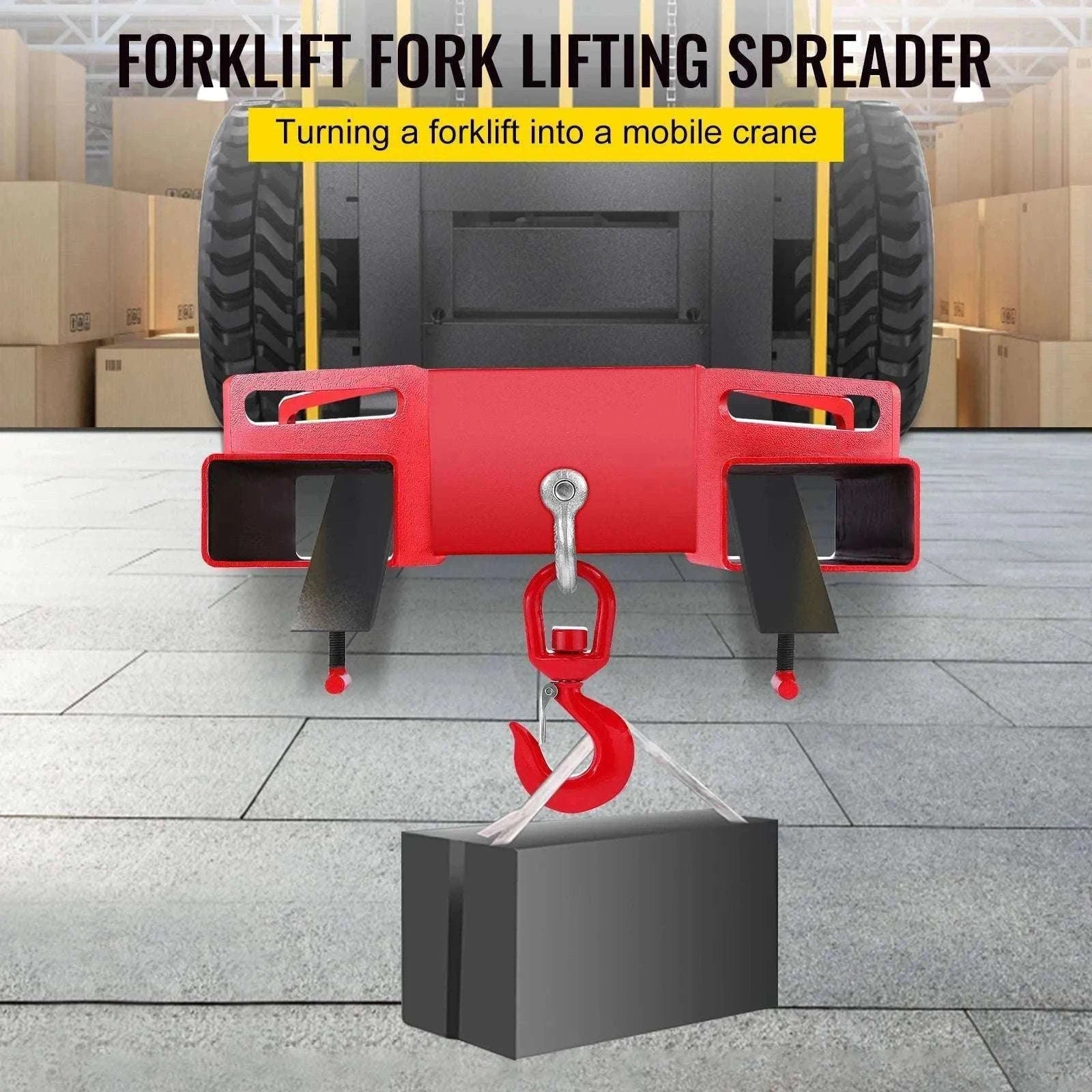 Forklift Lifting Hook 3 Ton (6600 lbs) Swivel Hoist Attachment-spain