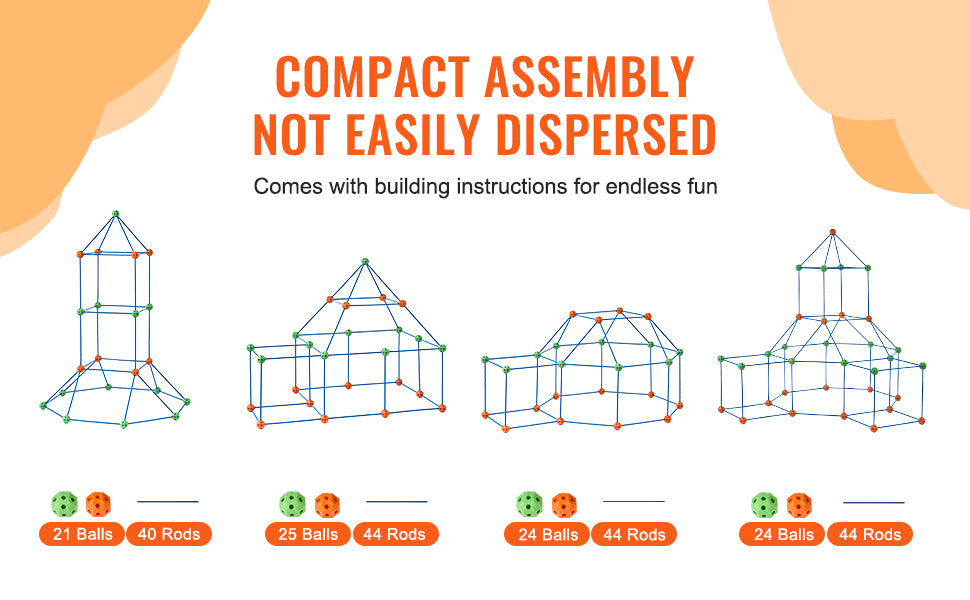 Kids Fort Building Kit with 120 Pieces Creative Indoor Play Set