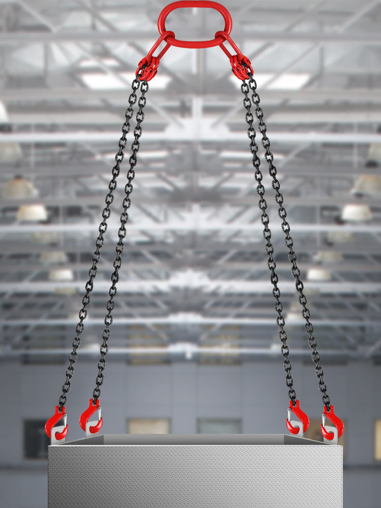 SuceeBuy Chaine d’arrimage de levage Sangles de levage 5 t 1,5 m 3 m 4 m X 5/16 pouce Durable avec 4 brins  crochets de grade et ajusteur Acier allié G80
