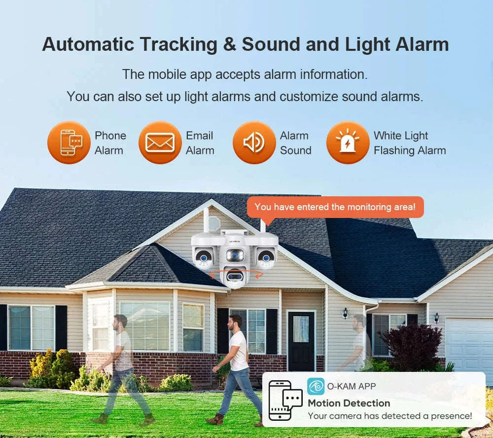Four-Screen 10X Zoom PTZ WiFi Surveillance Camera-WiFi 10XZoom No Card / US Plug / China Mainland