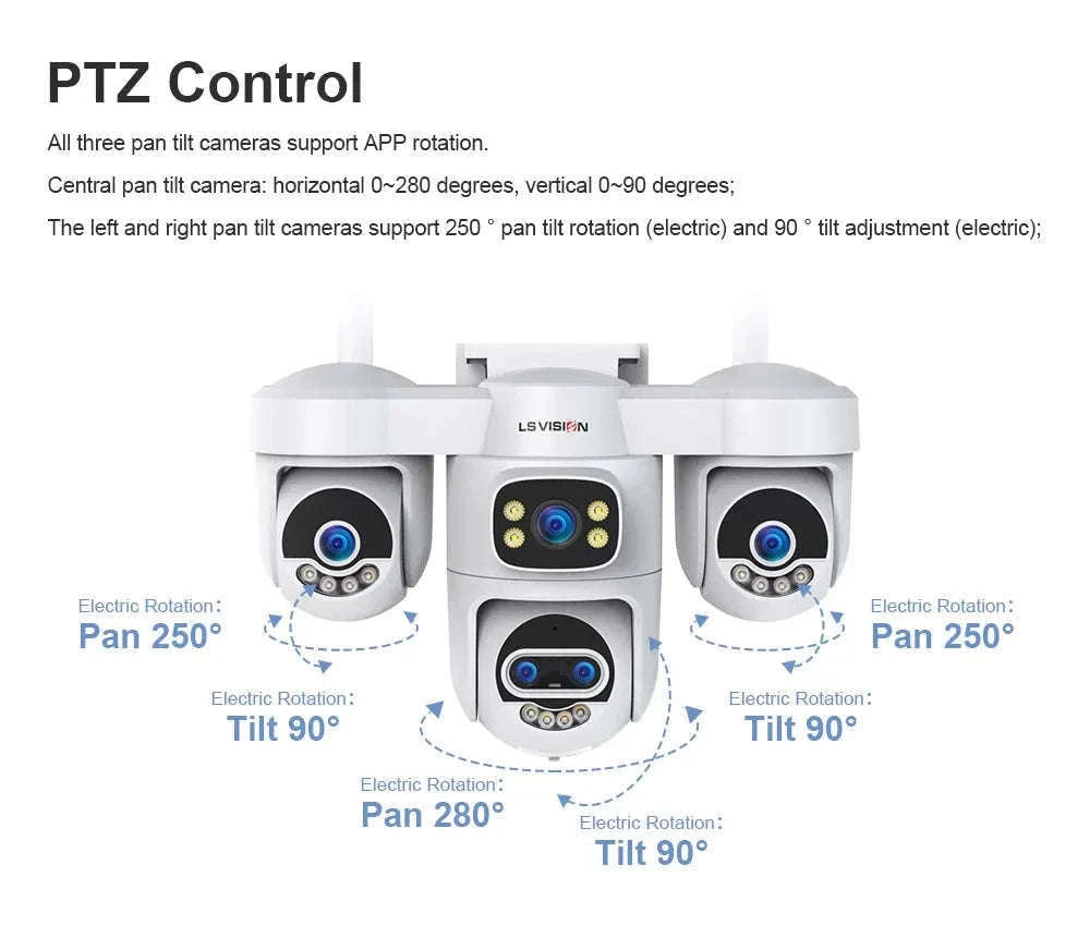 Four-Screen 10X Zoom PTZ WiFi Surveillance Camera-WiFi 10XZoom No Card / US Plug / China Mainland