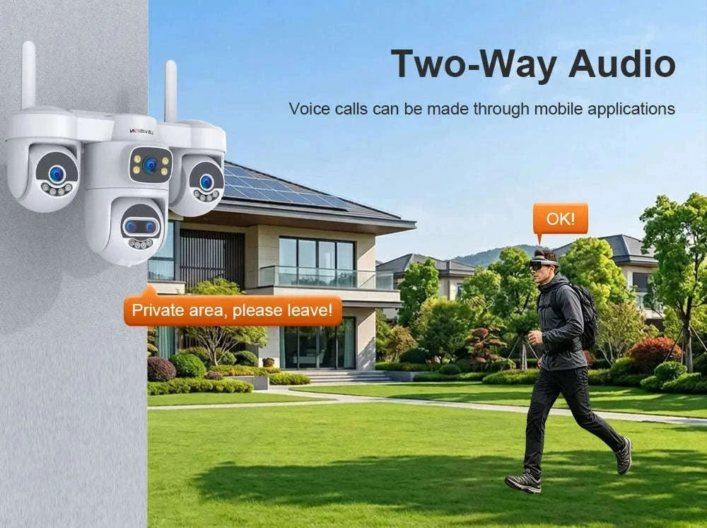 Four-Screen 10X Zoom PTZ WiFi Surveillance Camera-WiFi 10XZoom No Card / US Plug / China Mainland