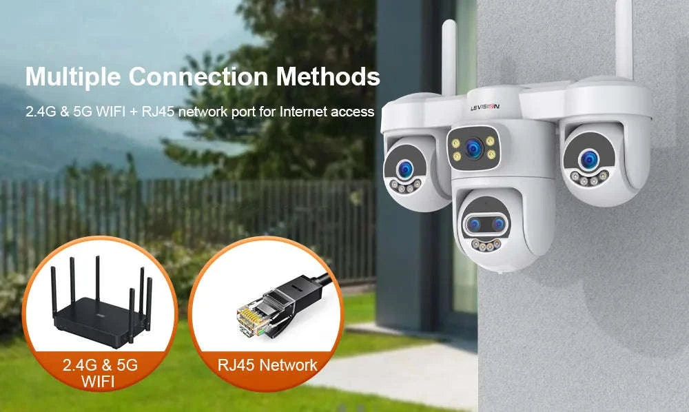 Four-Screen 10X Zoom PTZ WiFi Surveillance Camera-WiFi 10XZoom No Card / US Plug / China Mainland