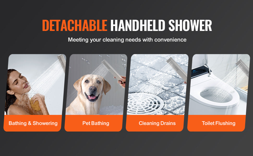Freestanding Bathtub Faucet Shower Mixer with 360° Swivel Spout