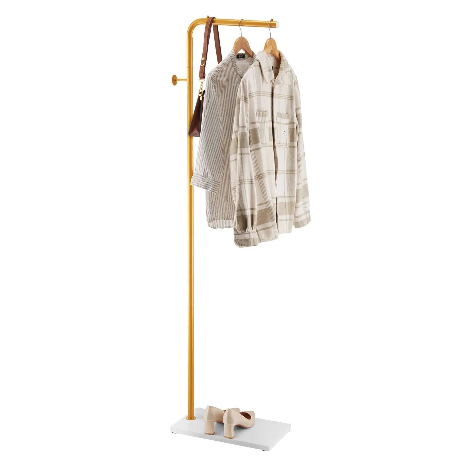 Freestanding Coat Rack with Quartz Base and 3 Hooks Stand-7-Shaped / United States