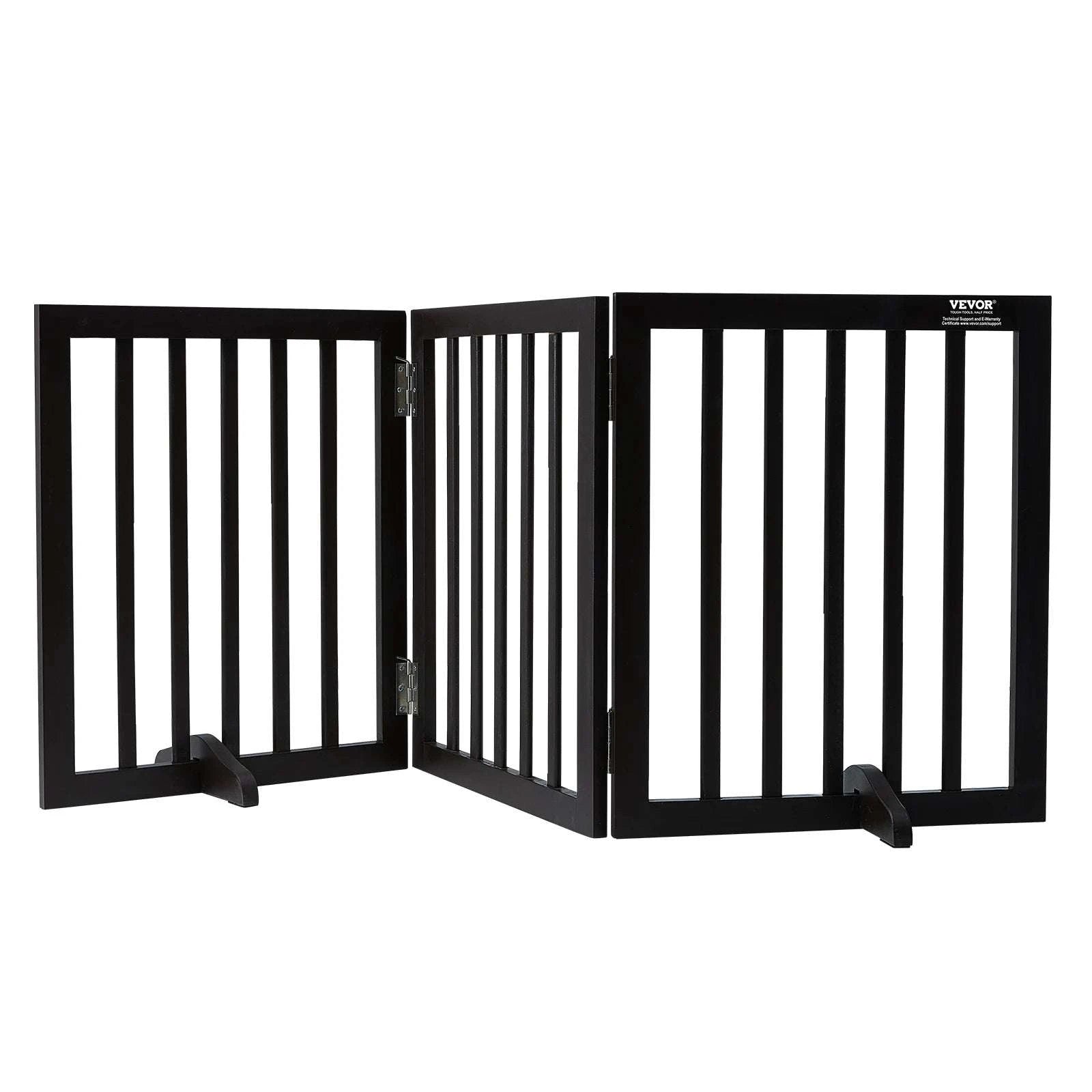 Freestanding Foldable Dog Gate 3 Panel Wood Pet Barrier 60"-White / 96 Inches / CZECH REPUBLIC