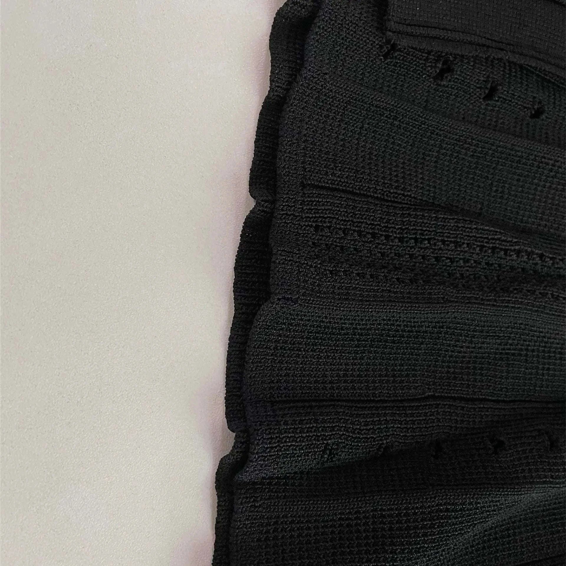 French-Inspired Knitted Mermaid Dress with Elegant Shape-black / L