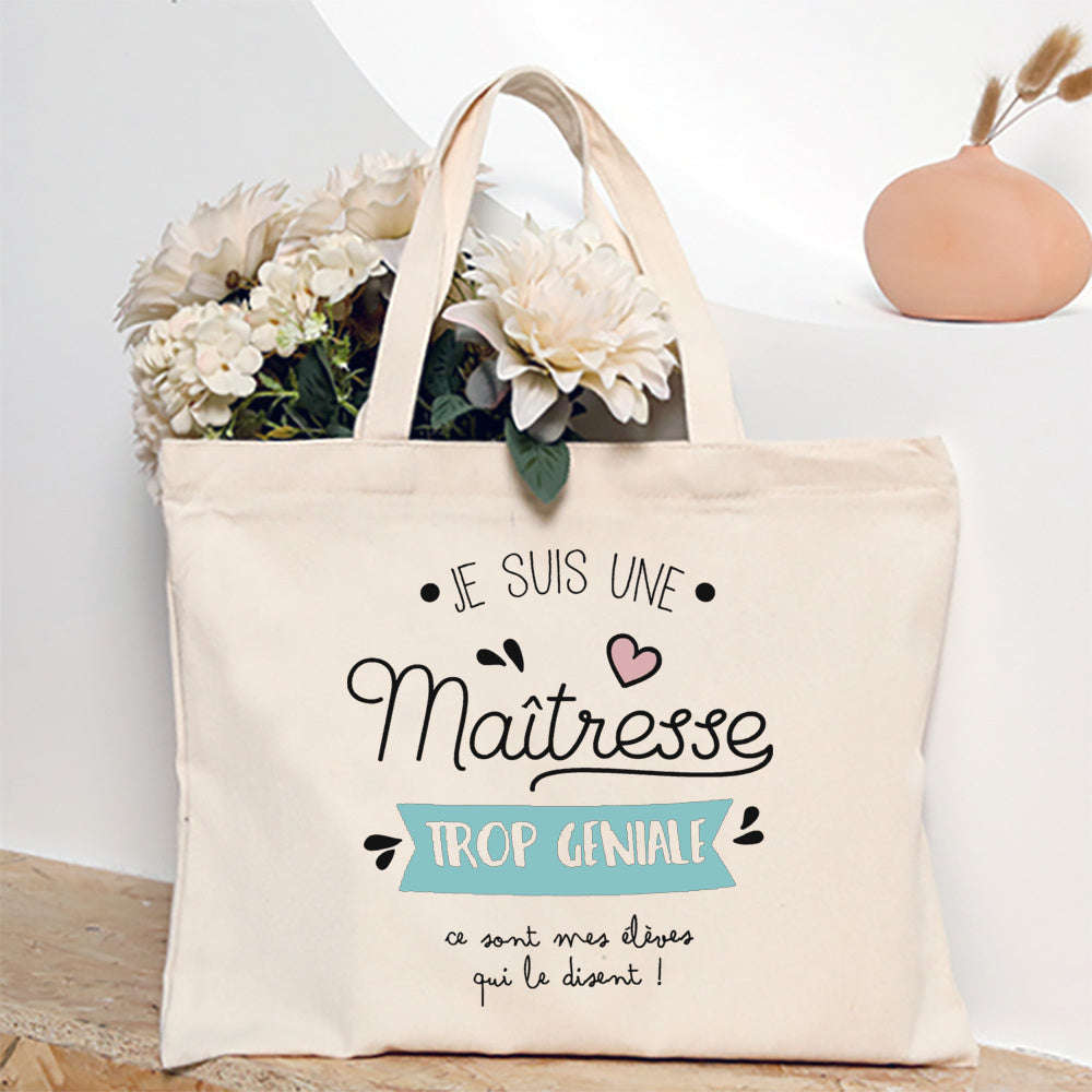 French Print Canvas Teacher Tote Bag for Everyday Carry-TM266211-TBBG-E