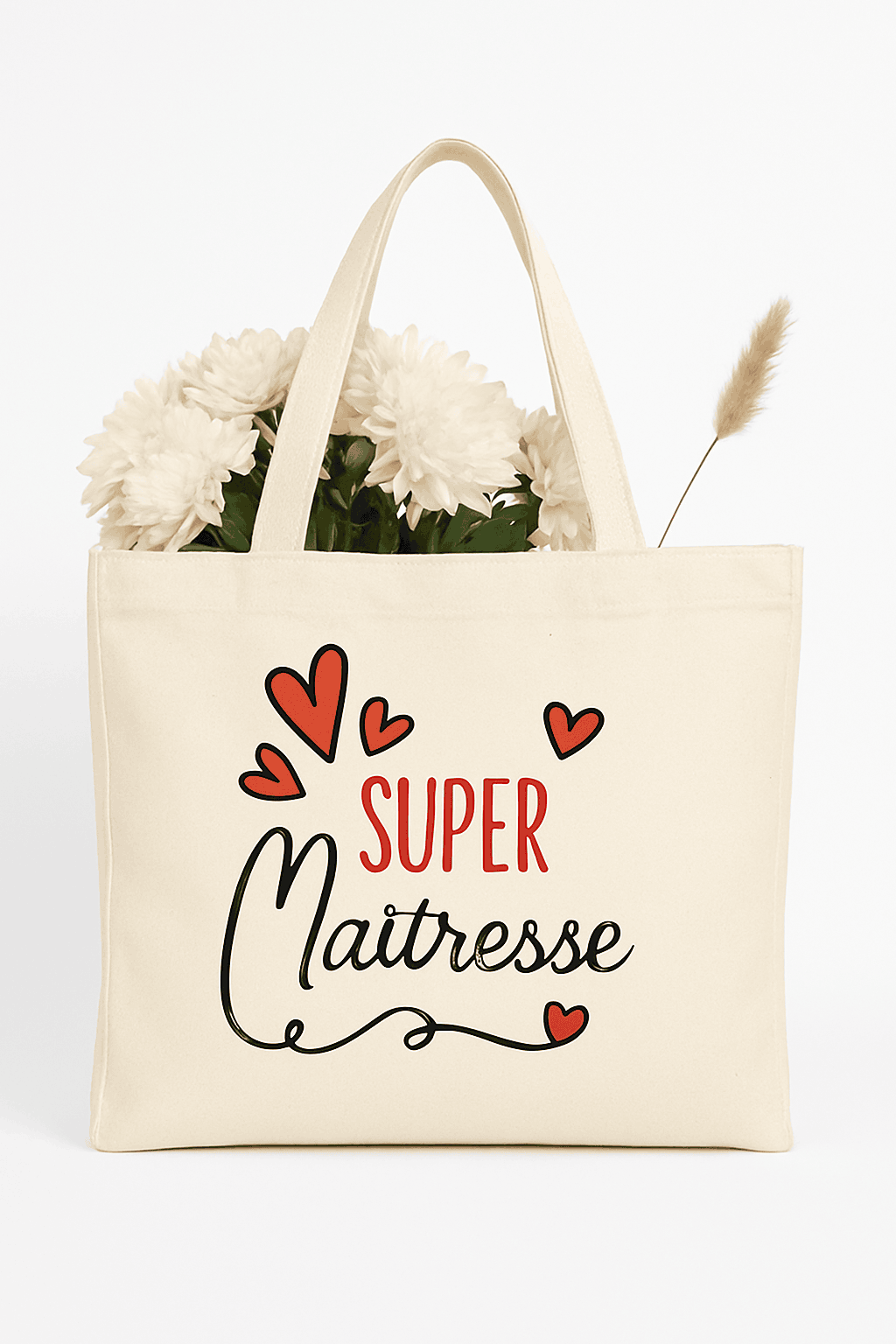 French Print Canvas Teacher Tote Bag for Everyday Carry-TM266211-TBBG-E