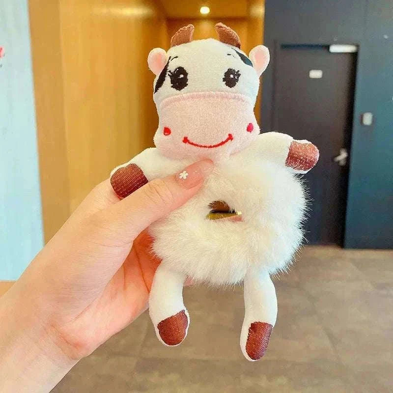 Frog Plush Hair Scrunchie for Cute Ponytail Styles-black