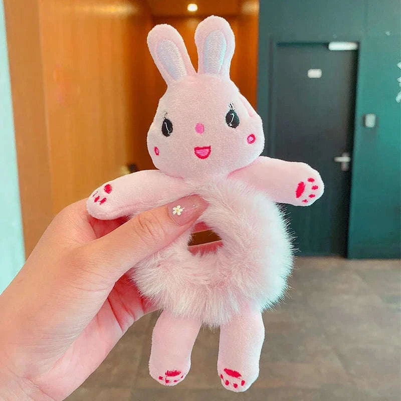 Frog Plush Hair Scrunchie for Cute Ponytail Styles-black