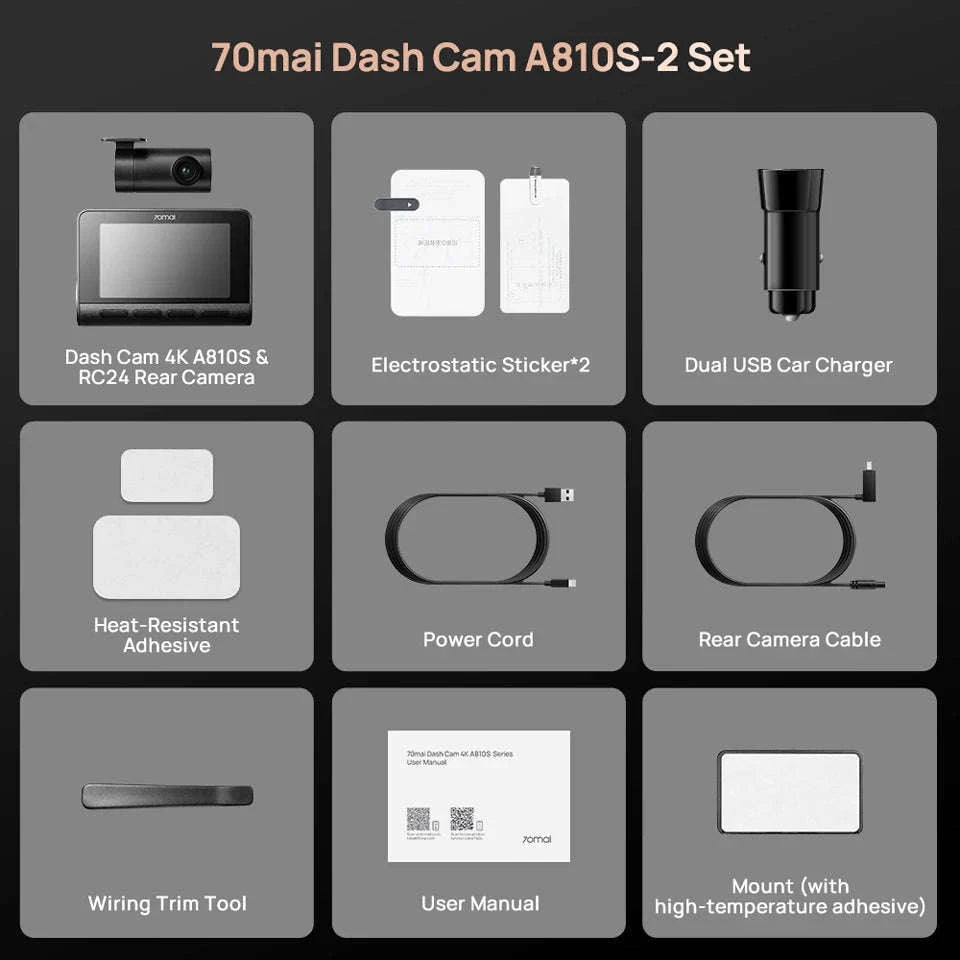 Front 4K Rear 1080P Dash Cam with 4G, GPS, ADAS, Night Vision & Supercapacitor-1-Channel / China Mainland / No TF Card