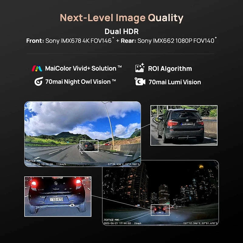Front 4K Rear 1080P Dash Cam with 4G, GPS, ADAS, Night Vision & Supercapacitor-1-Channel / China Mainland / No TF Card