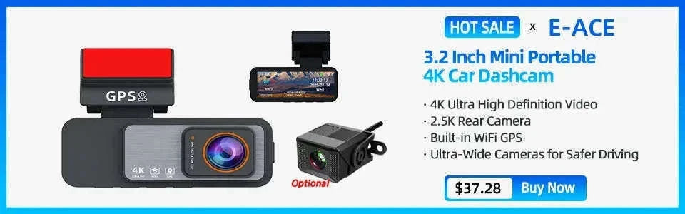Front and Rear 1080P Dashcam with 4 Inch Touch Screen-B12-6M RCC-BL / None