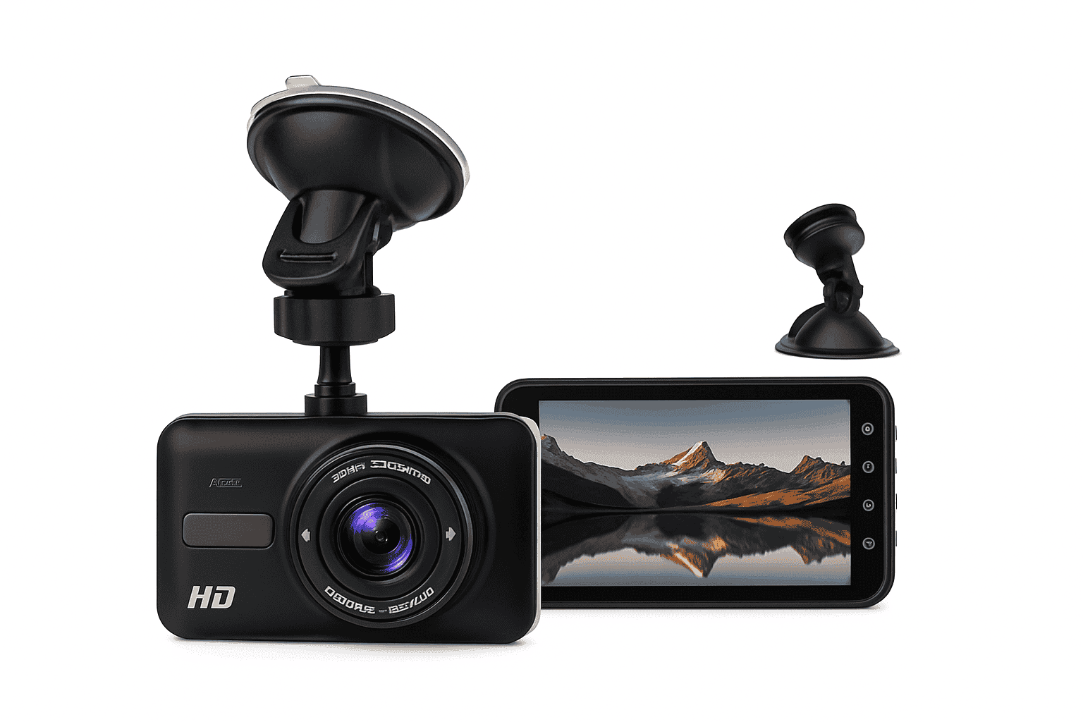 Front and Rear 1080P Dashcam with 4 Inch Touch Screen-B12-6M RCC-BL / None