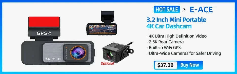Front and Rear 1080P Dashcam with 4 Inch Touch Screen-B12-6M RCC-BL / None