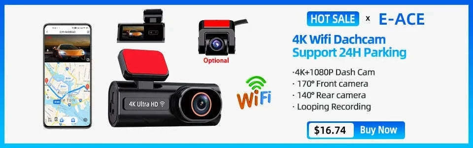 Front and Rear 1080P Dashcam with 4 Inch Touch Screen-B12-6M RCC-BL / None