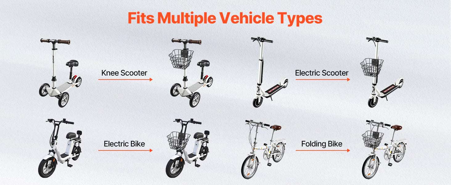 Front Bike Basket for Scooters & Bicycles – 20 lb Steel Carrier-20 lbs Non-foldable / United States
