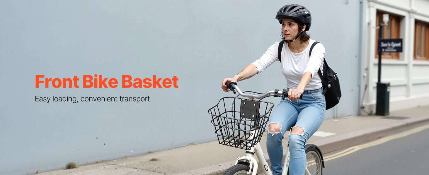 Front Bike Basket for Scooters & Bicycles – 20 lb Steel Carrier-20 lbs Non-foldable / United States