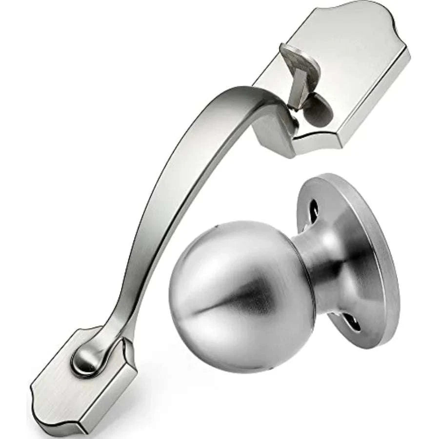 Front Door Handleset with Orbit Knob Satin Chrome Entry Handle-United States / SatinNickelChrome