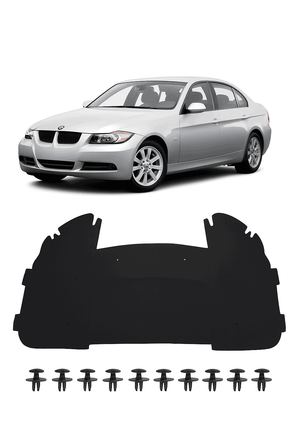 Front Hood Engine Insulation Pad for E90 E91 E92 E93-Brown