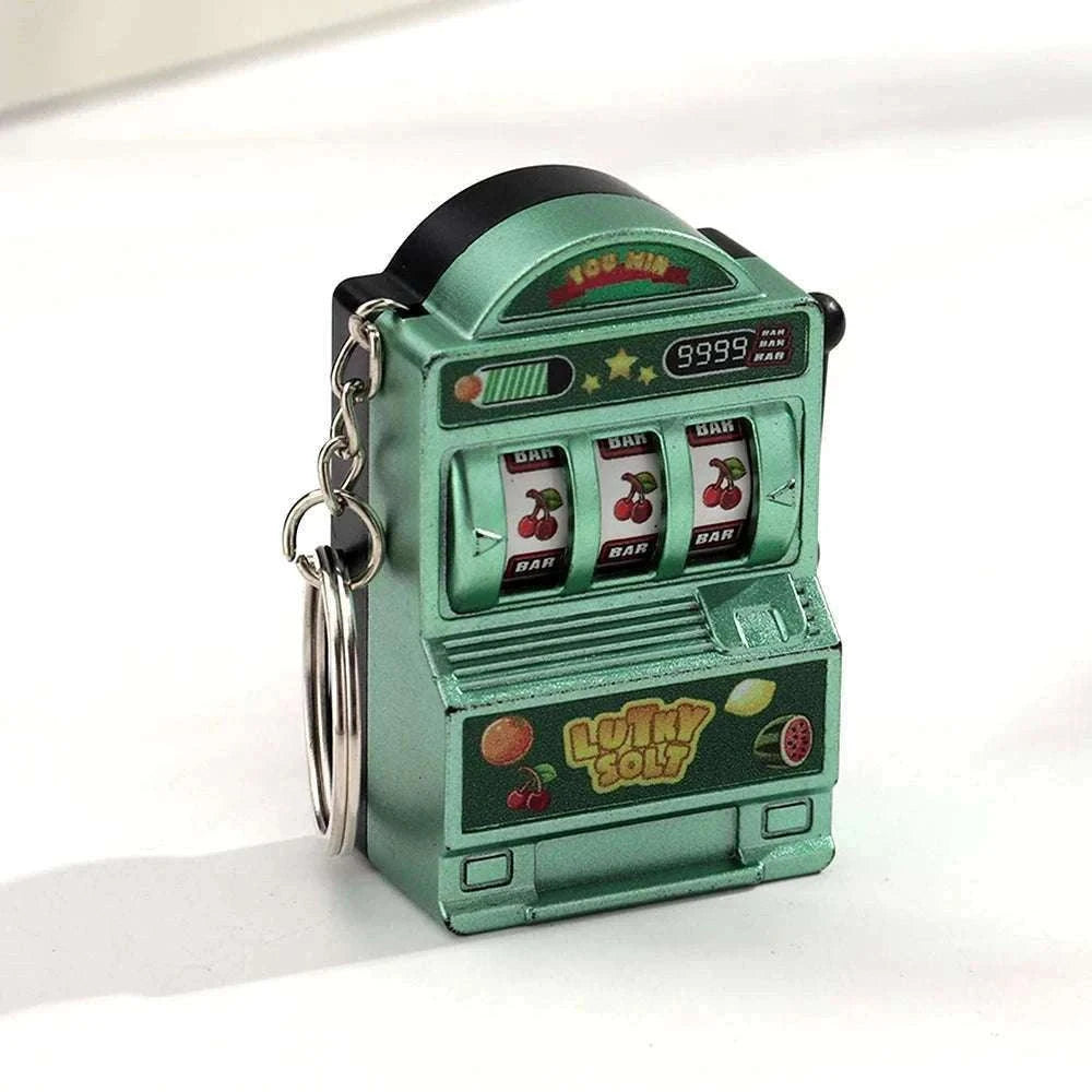Fruit Slot Machine Keychain Lucky Charm-silver