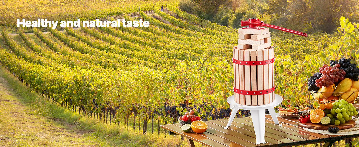 6L-18L Fruit Wine Manual Press Solid Wood Basket Juice Maker