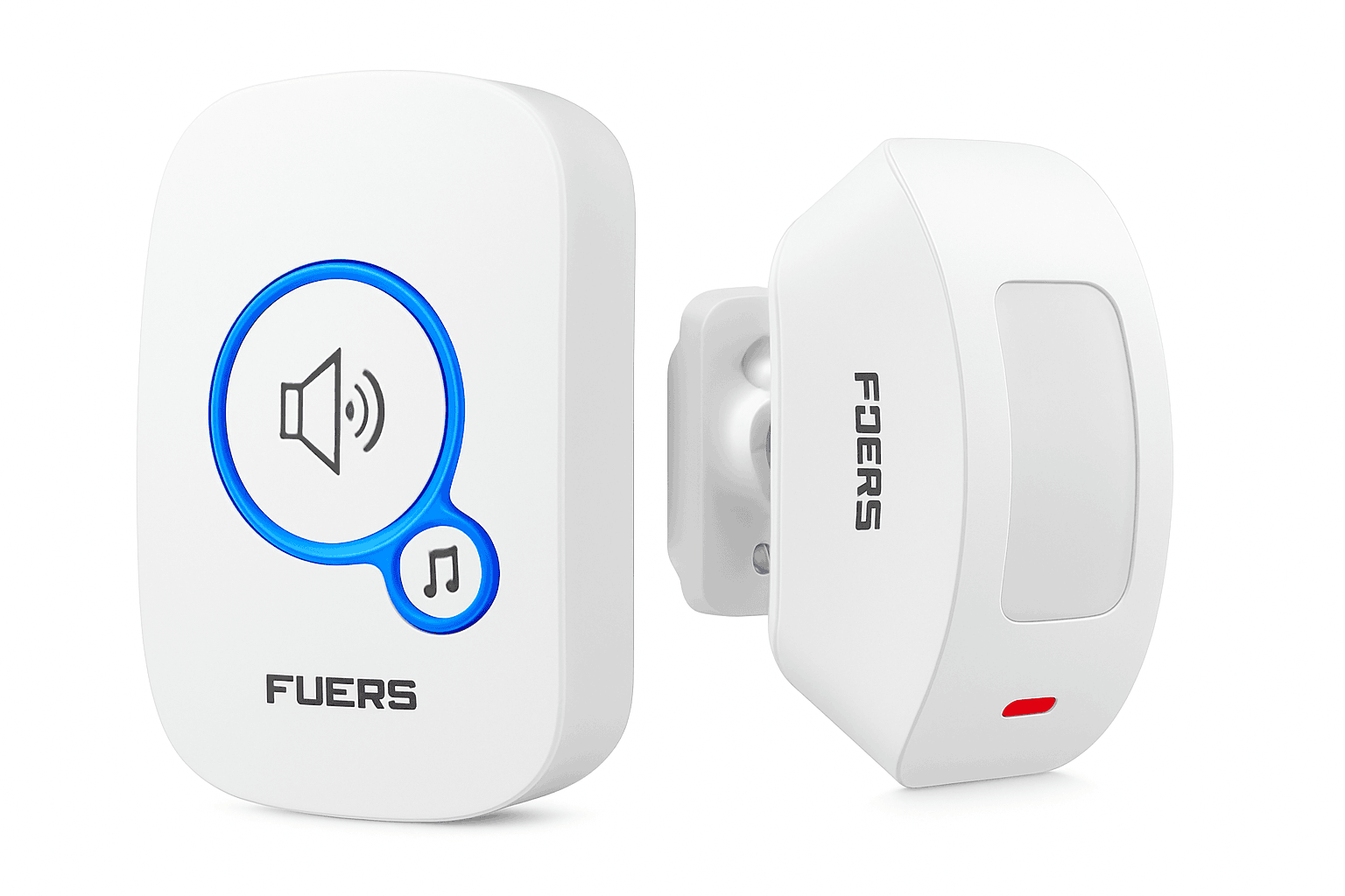 FUERS Wireless Door Sensor Alarm with Visitor Chime-2Receiver 1Detector / US Plug
