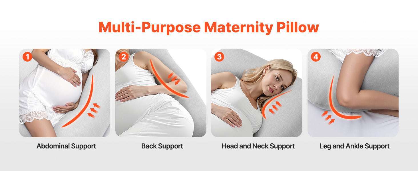 Full Body Pregnancy Pillow with Washable Cover for Better Sleep-L-Shaped / United States