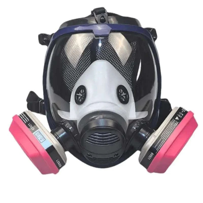Full Face Gas Mask 6800 with Anti-Fog Lens & Dual Filtration-27 in1