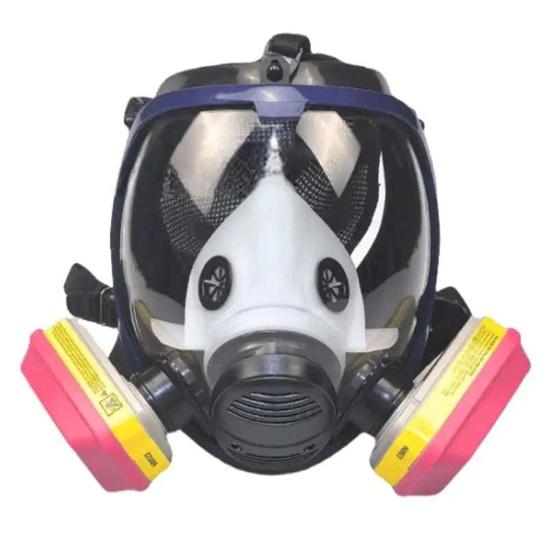 Full Face Gas Mask 6800 with Anti-Fog Lens & Dual Filtration-27 in1