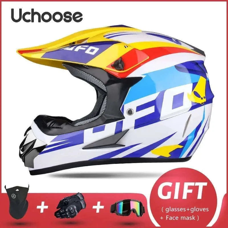 Full Face Motorcycle Helmet DOT ABS Off-Road Downhill Riding-BUFO / XL