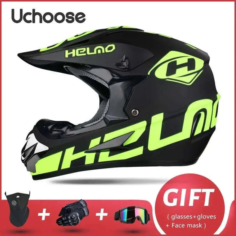 Full Face Motorcycle Helmet DOT ABS Off-Road Downhill Riding-BUFO / XL