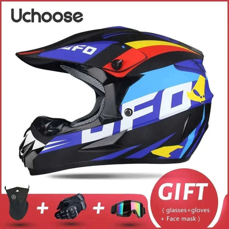 Full Face Motorcycle Helmet DOT ABS Off-Road Downhill Riding-BUFO / XL