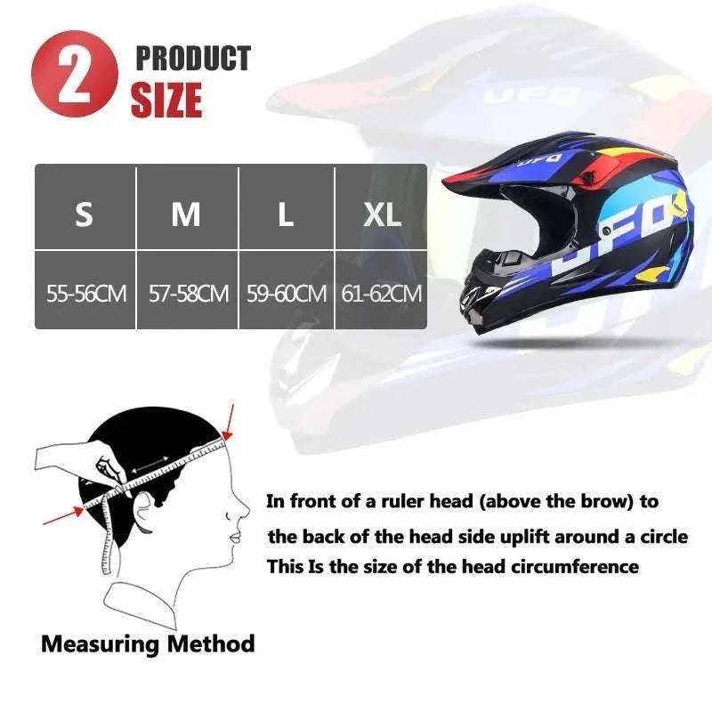 Full Face Motorcycle Helmet DOT ABS Off-Road Downhill Riding-BUFO / XL