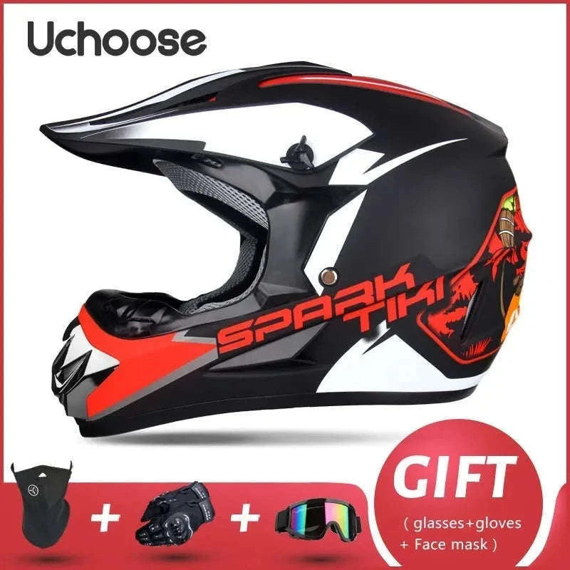 Full Face Motorcycle Helmet DOT ABS Off-Road Downhill Riding-BUFO / XL