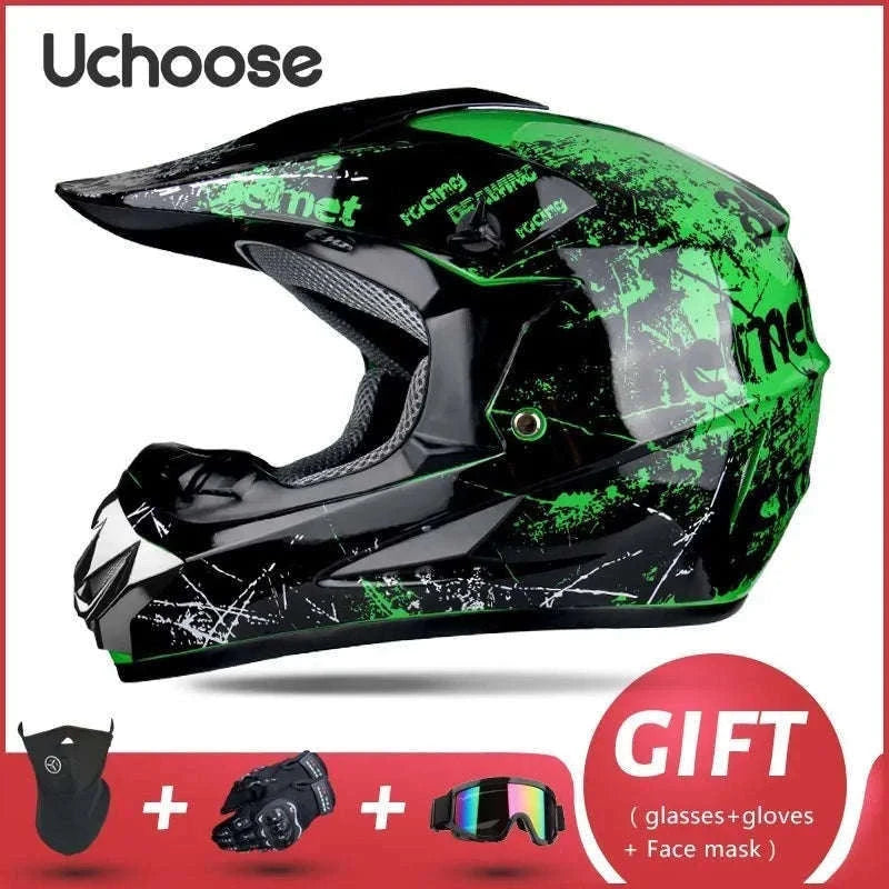Full Face Motorcycle Helmet DOT ABS Off-Road Downhill Riding-BUFO / XL