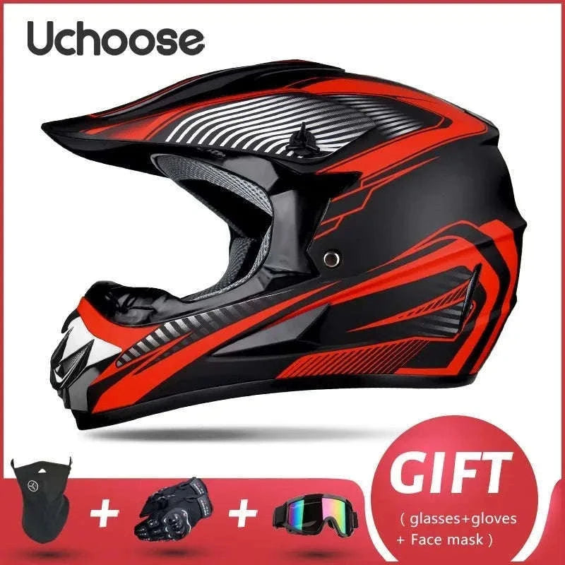 Full Face Motorcycle Helmet DOT ABS Off-Road Downhill Riding-BUFO / XL