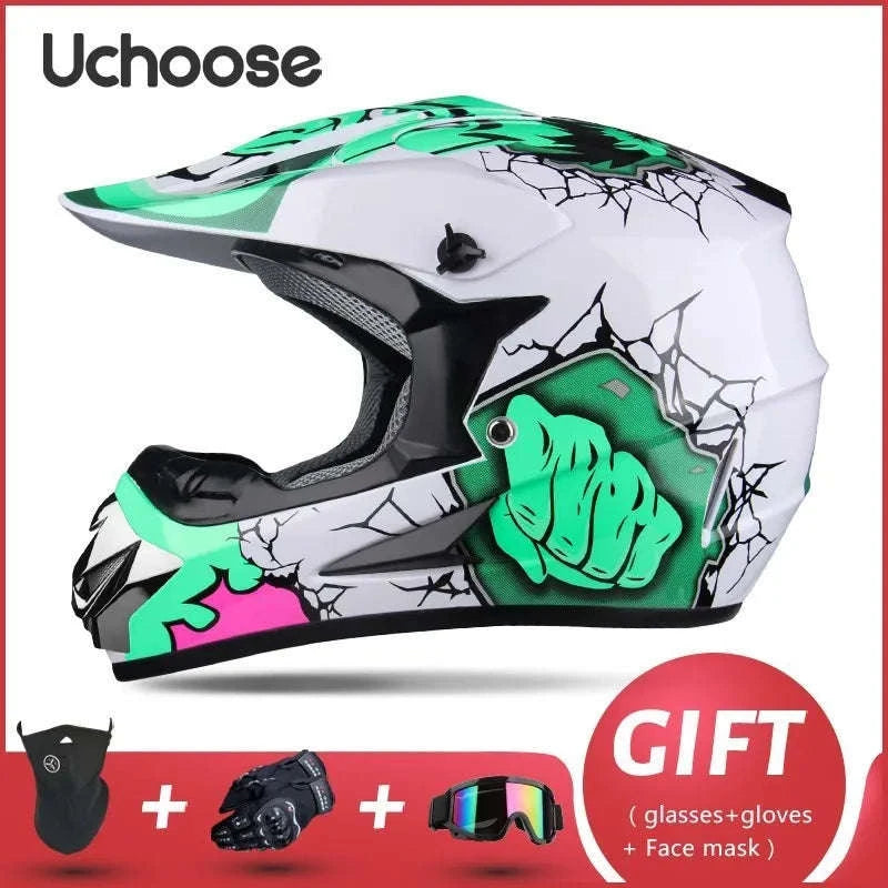 Full Face Motorcycle Helmet DOT ABS Off-Road Downhill Riding-FGT / S