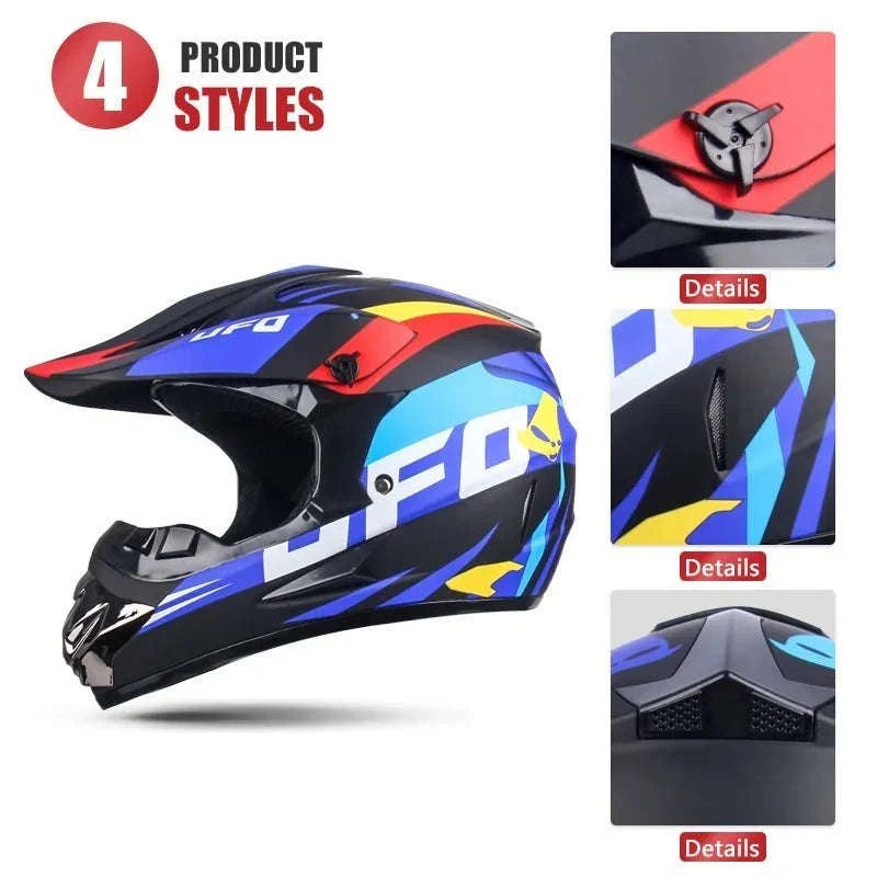 Full Face Motorcycle Helmet DOT ABS Off-Road Downhill Riding-FGT / S