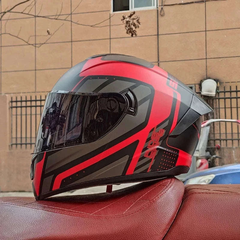 Full Face Motorcycle Helmet for Winter Warmth and Road Protection-12 / XL