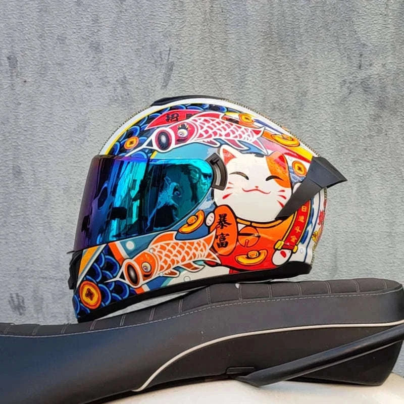 Full Face Motorcycle Helmet for Winter Warmth and Road Protection-12 / XL