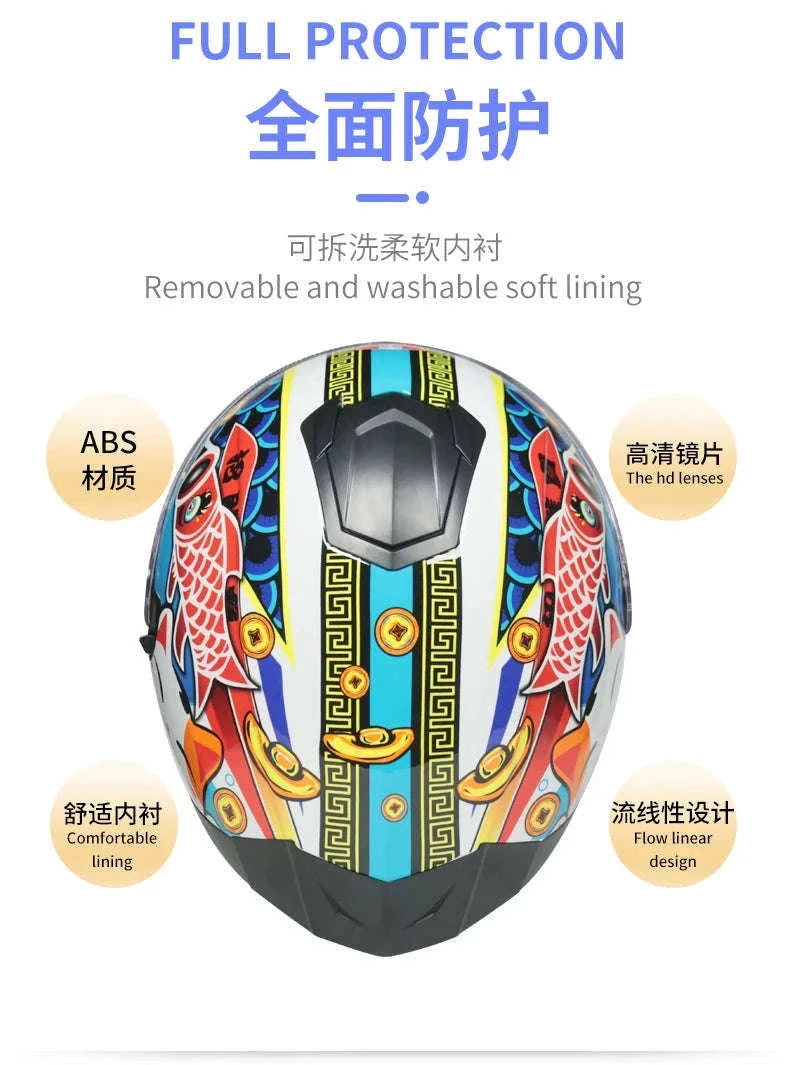 Full Face Motorcycle Helmet for Winter Warmth and Road Protection-12 / XL