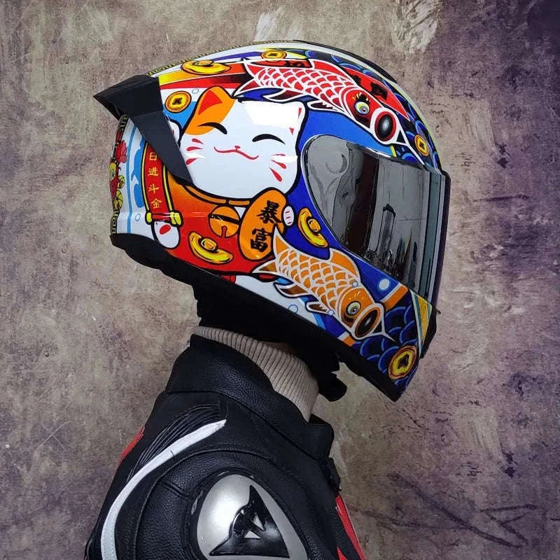 Full Face Motorcycle Helmet for Winter Warmth and Road Protection-12 / XL