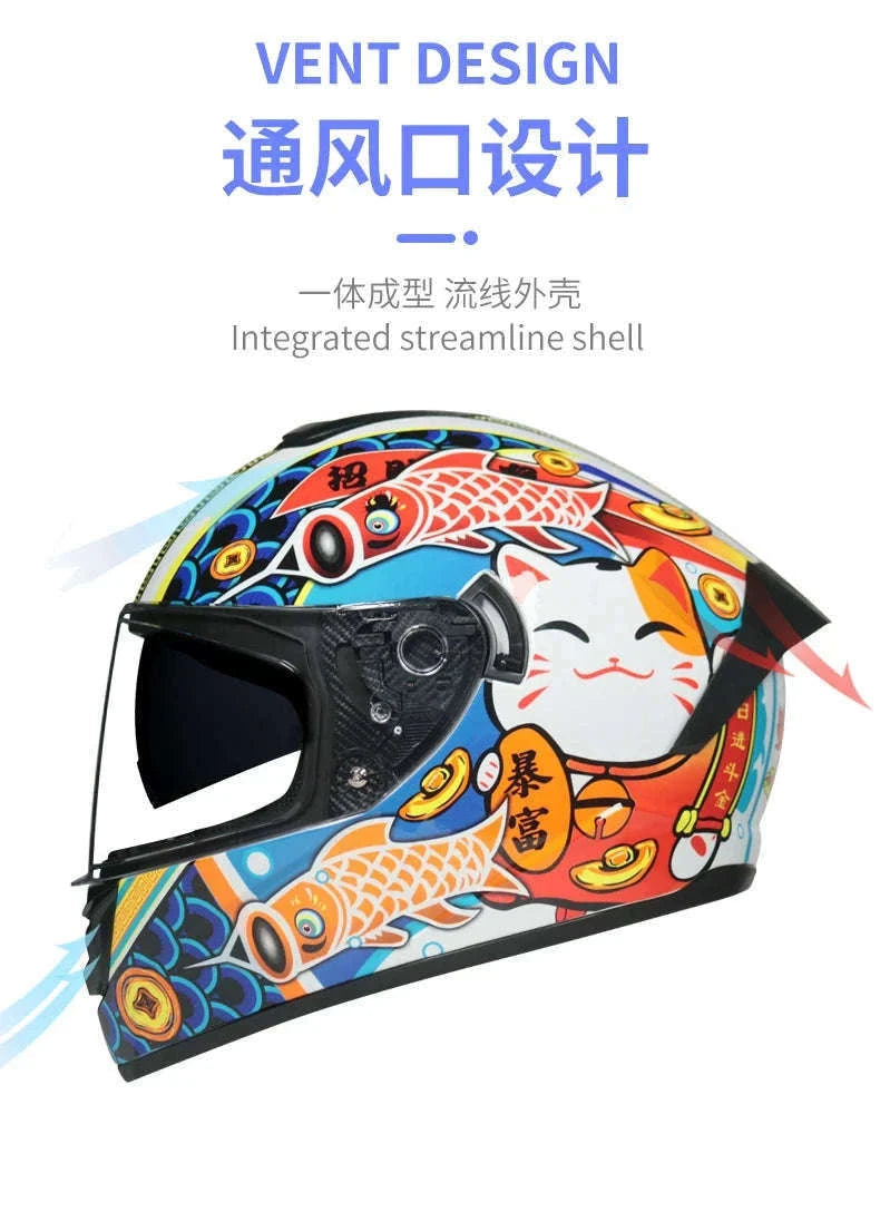 Full Face Motorcycle Helmet for Winter Warmth and Road Protection-12 / XL