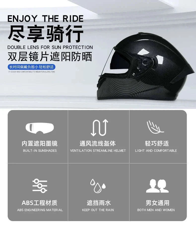 Full Face Motorcycle Helmet for Winter Warmth and Road Protection-12 / XL