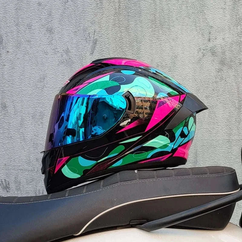 Full Face Motorcycle Helmet for Winter Warmth and Road Protection-12 / XL